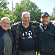 Legendy pragováckého ragby Bruno Kudrna, Jiří Voves a Eduard Krützner senior pohromadě