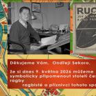 Poděkování Ondřejovi Sekorovi u jeho hrobu po sto letech od historického prvního utkání 1926 v ragby